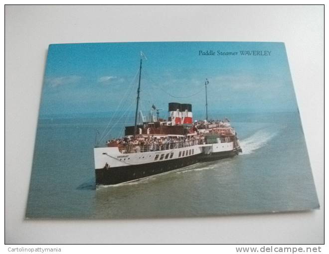 Nave Paddle Steamer WAVERLEY Con Tanta Gente A Bordo - Chiatte, Barconi