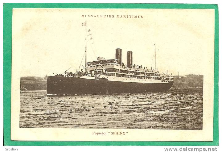 PAQUEBOT " SPHINX "  MESSAGERIE MARITIMES - Steamers