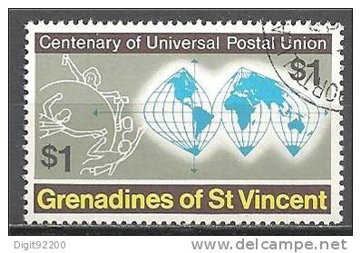 1 W Valeur Oblitérée, Used - GRENADINES Of St VINCENT * 1974 - 100th. U.P.U. - N° 1055-32 - St.Vincent Und Die Grenadinen