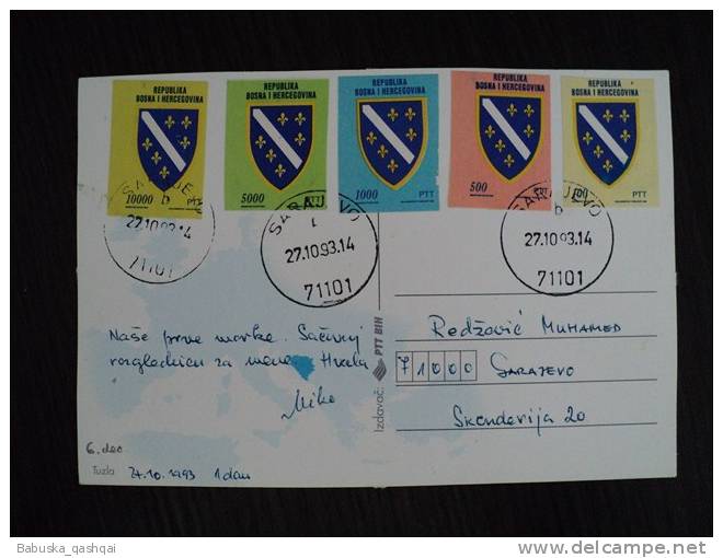 Picture Envelope With Stamps Bosnia 1993 RARE - Bosnia And Herzegovina