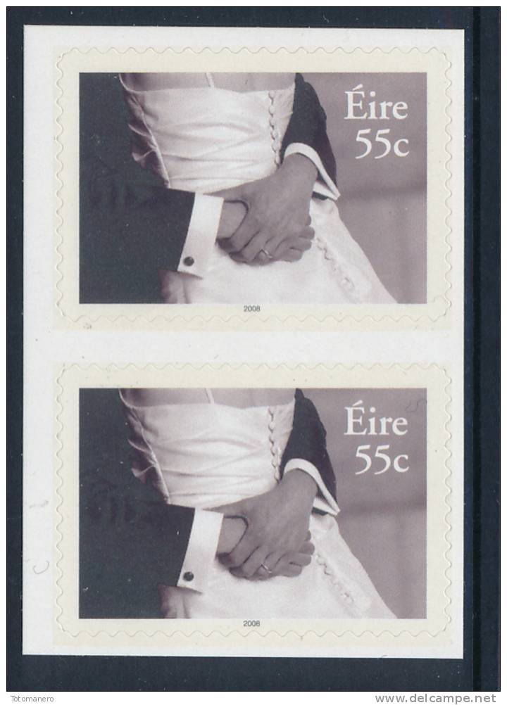 IRELAND/Irland/Eire 2008 Weddings 55c Adhesive Pair** - Unused Stamps