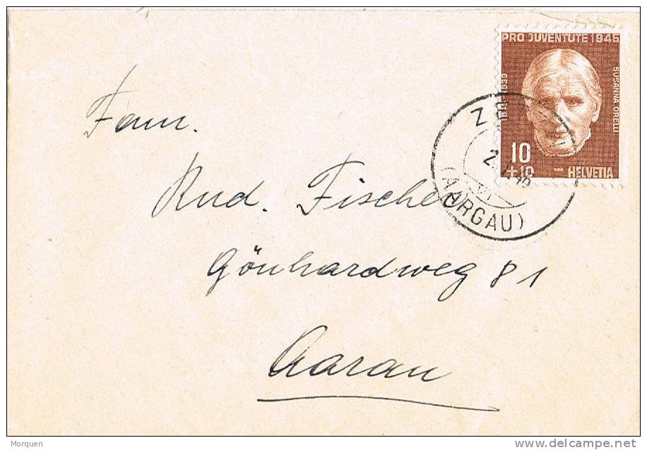 Carta ZETZWIL (Aargau) 1946. Suiza - Briefe U. Dokumente