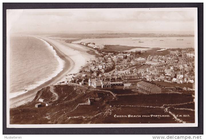 United Kingdom PPC Chesil Beach From Portland Sunray Series DORCHESTER 1950 To Denmark Real Photo Véritable - Other & Unclassified