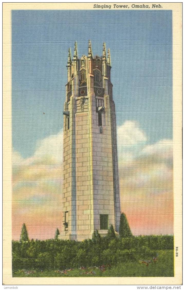 USA – United States –  Singing Tower, Omaha, Nebraska, Unused Linen Postcard [P4649] - Other & Unclassified