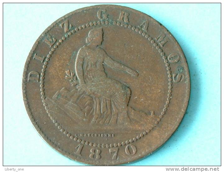 1870 OM - 10 CENTIMOS / KM 663 ( For Grade, Please See Photo ) ! - Premières Frappes