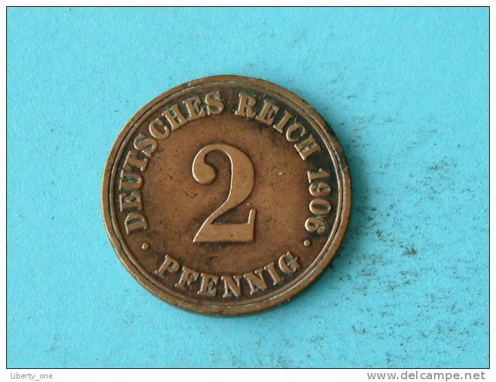 1906 A - 2 PFENNIG / KM 16 ( For Grade, Please See Photo ) ! - 2 Pfennig