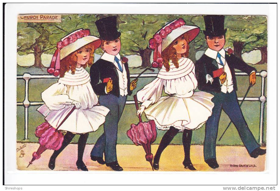 Church Parade Sanford Tuck Oilette  Girls And Boys No 9220 - Tuck, Raphael