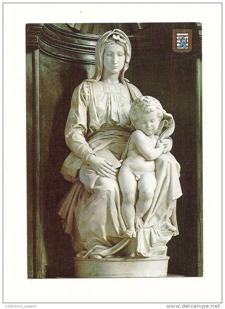 Cp, Sculpture, La Madone Avec L'Enfant Jésus - Michelangelo Buonarroti - Sculptures