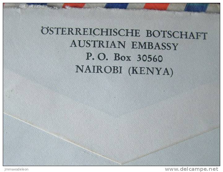 Kenya 1989 Cover To Nairobi - Anti-Apartheid Year - Racism -  Austrian Embassy Sender - Kenia (1963-...)