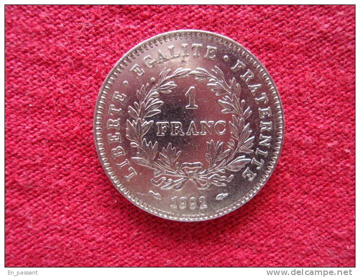 1 FRANC REPUBLIQUE   1992 - Herdenking