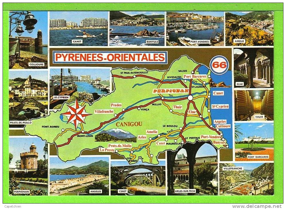 CIRCUIT TOURISTIQUE DES PYRENEES ORIENTALES / Carte Vierge - Languedoc-Roussillon