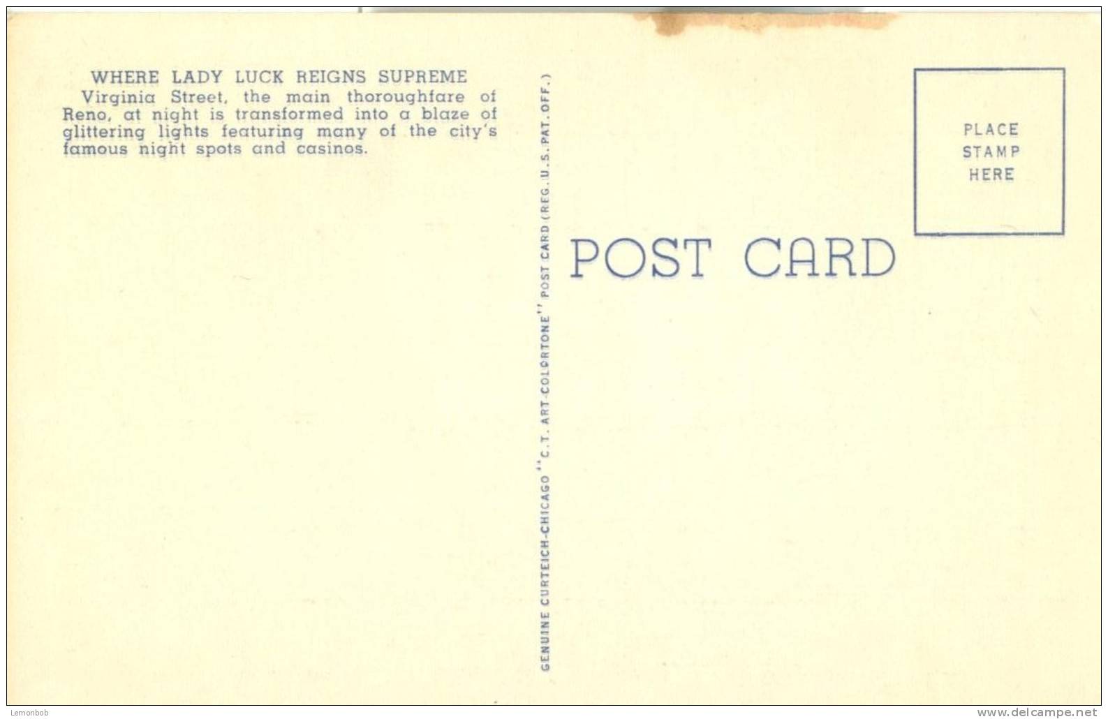 USA – United States – Gaming Clubs In Virginia Street, Reno, Nevada, Unused Linen Postcard [P4761] - Reno