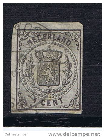 Netherlands 1869-71 NVPH 14 V Non Perforated, Cancelled, With Proof Stamp On Back. - Used Stamps