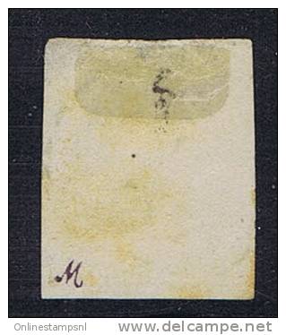 Netherlands 1869-71 NVPH 17 V, 2 Cent Non Perforated, Cancelled, With Proof Stamp On Back. - Gebruikt