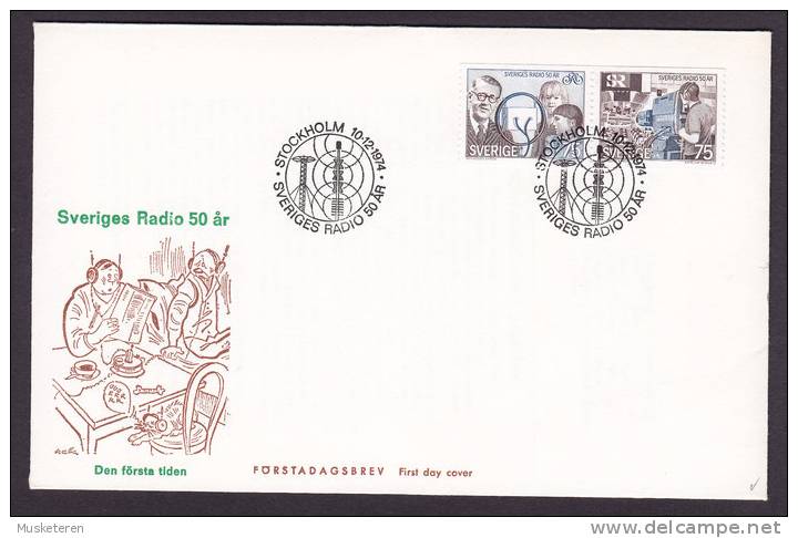 Sweden 1974 FDC Cover Schwedischer Rundfunk Radio (Cz. Slania) - FDC