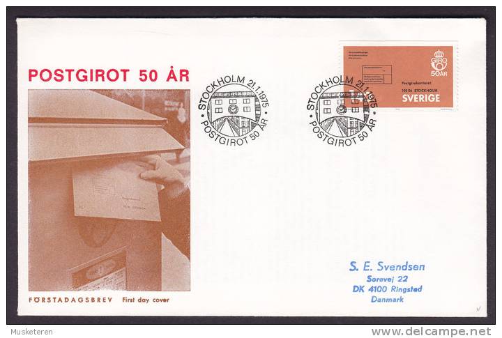 Sweden 1975 FDC Cover Schwedischer Postscheckverkehr (Cz. Slania) - FDC