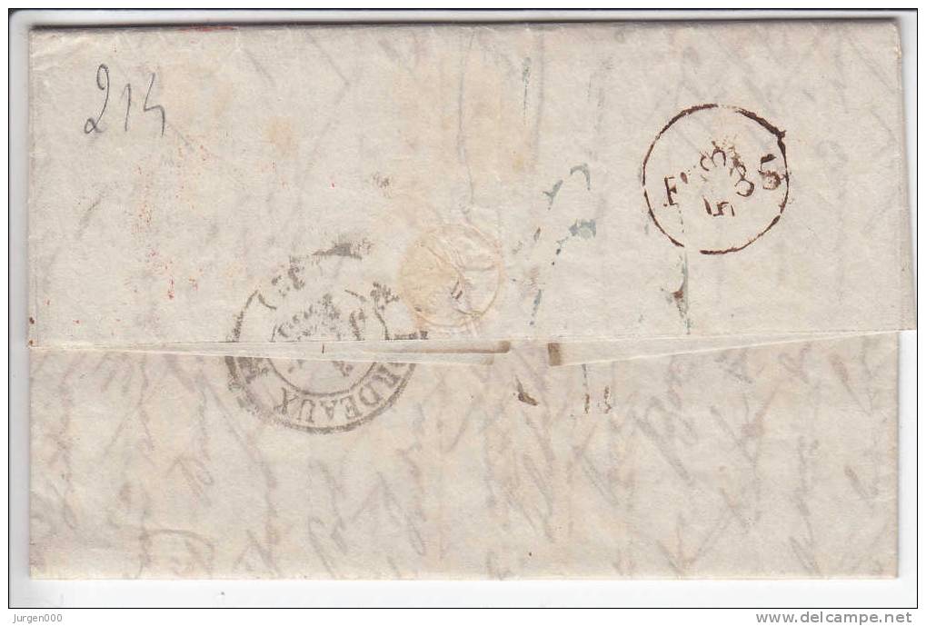 1835, Letter From Londen To Bordeaux, Angleterre Par Calais (X07709) - ...-1840 Préphilatélie
