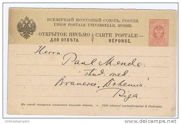 Russian Empire Carte Postale Response - Riga - Ganzsachen