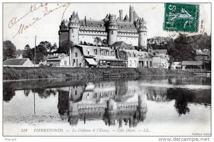 17622   Francia,  Pierrefonds,  Le  Chateau  Et  L"Etang,  Cote  Ouest,  VG  1910 - Picardie