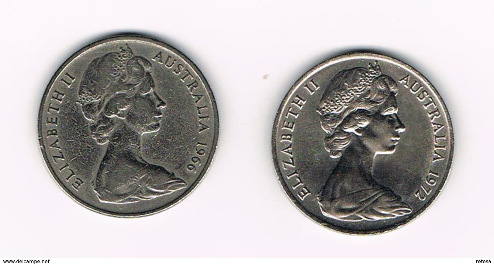 ) AUSTRALIE  2 X 20 CENTS  1966/1972 - 20 Cents