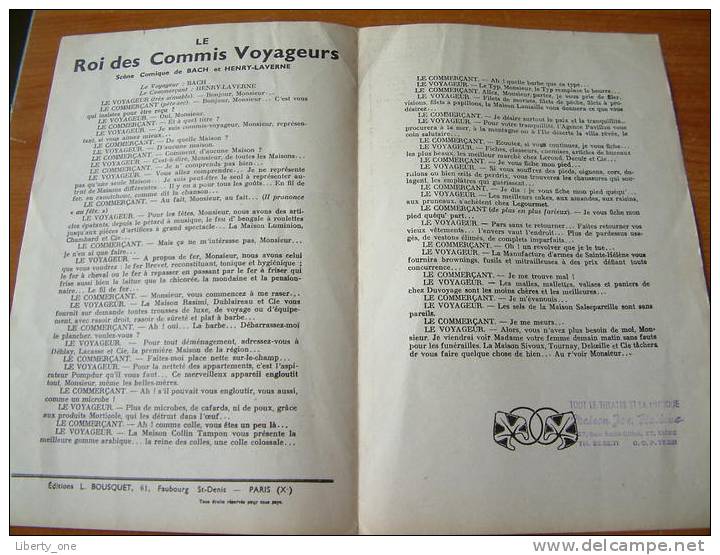 Le ROI Des Commis Voyageurs Par BACH Et HENRY - LAVERNE / Sur Disques Odéon ( Voir Photo Pour Detail )! - Zonder Classificatie