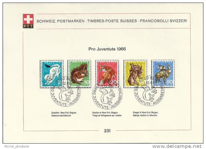 Suisse, Série N° 778 à 782 Oblitéré, 1966 - Usati