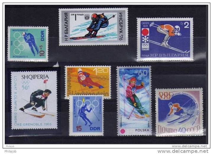 Lot De 8 Timbres NEUFS ** MNH  " SLALOM + DESCENTE " Parfait état + Prix Dégressif (67). - Vrac (max 999 Timbres)