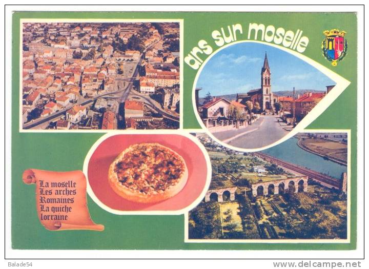 CPM - ARS SUR MOSELLE (57) Vue Aérienne - Quiche Lorraine - Les Arches Romaines Et L'église - Ars Sur Moselle