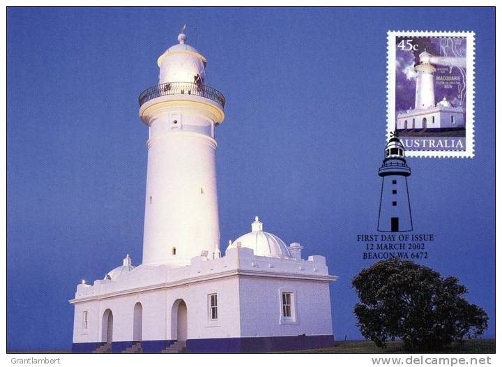 Australia 2002 45c Macquarie Lighthouse NSW Maxi Postcard - Autres & Non Classés