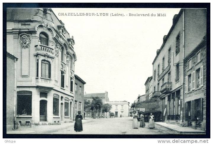 CPA.  CHAZELLES-SUR-LYON.  Boulevard Du Midi. - Otros & Sin Clasificación