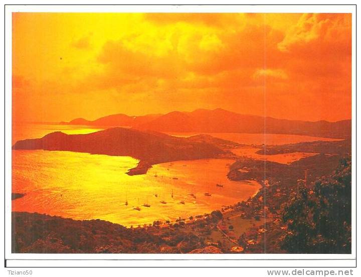 ANTILLE. ANTIGUA A SUNSET  VIEW  OF ENGLISH HARBOUR FROM SHIRLEY HEIGHTS -G268-FG - Antigua Und Barbuda