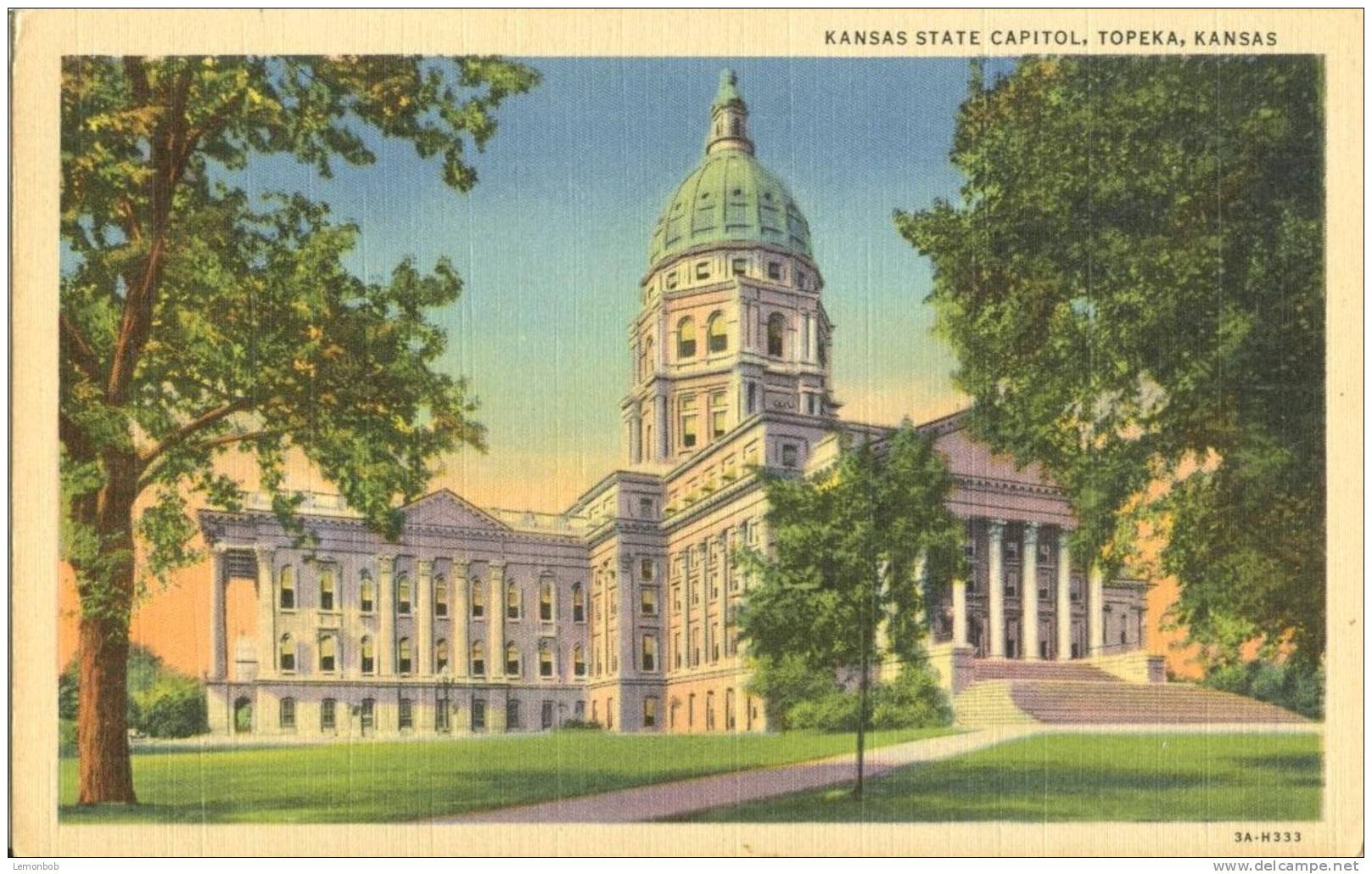 USA – United States – Kansas State Capitol, Topeka, Kansas, Unused Linen Postcard [P4814] - Topeka