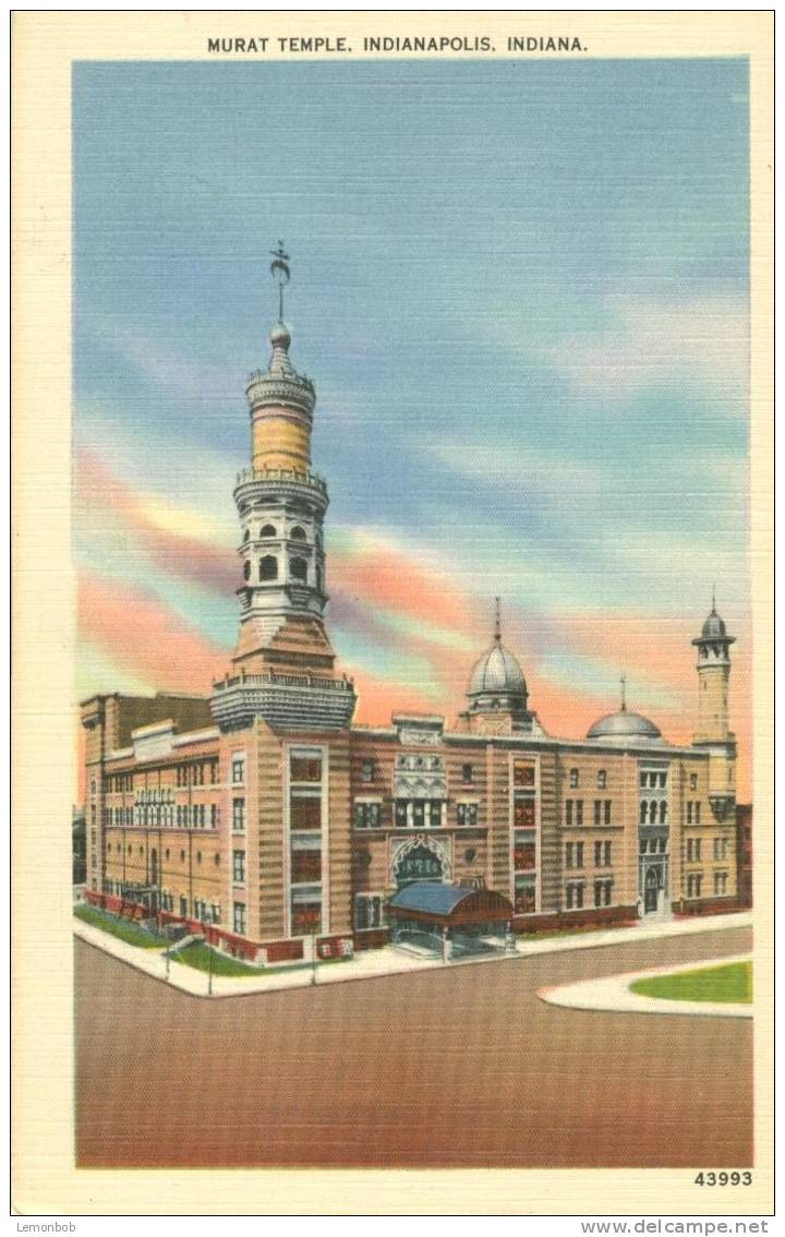 USA – United States – Murat Temple, Indianapolis, Indiana, Unused Linen Postcard [P4815] - Indianapolis