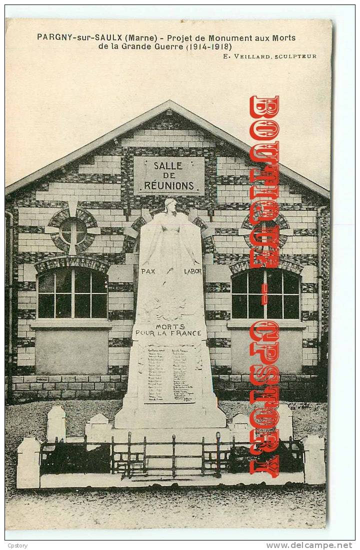 51 - PARGNY Sur SAULX  - Visuel Rare & Unique Sur D* - Projet Du Monument Aux Morts De La Guerre 14 - Dos Scané - Pargny Sur Saulx