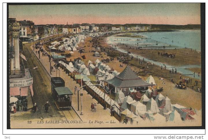 Sables D&acute;Olonne . La Plage . Old Postcard . France . - Sables D'Olonne