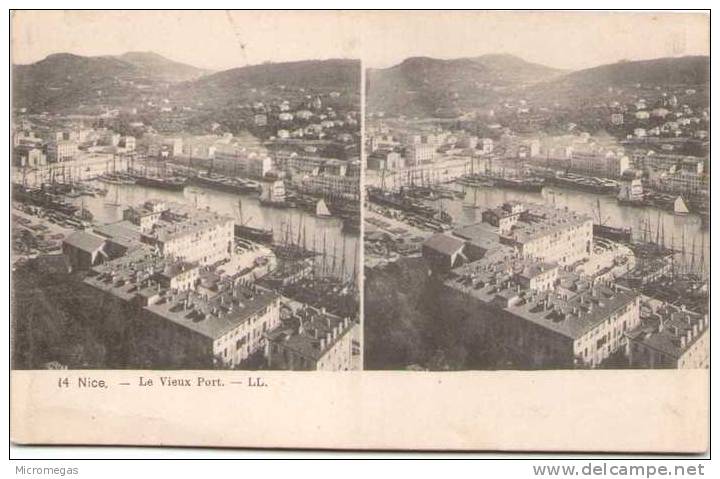 Carte Stéréoscopique - NICE - La Vieux Port - Cartoline Stereoscopiche