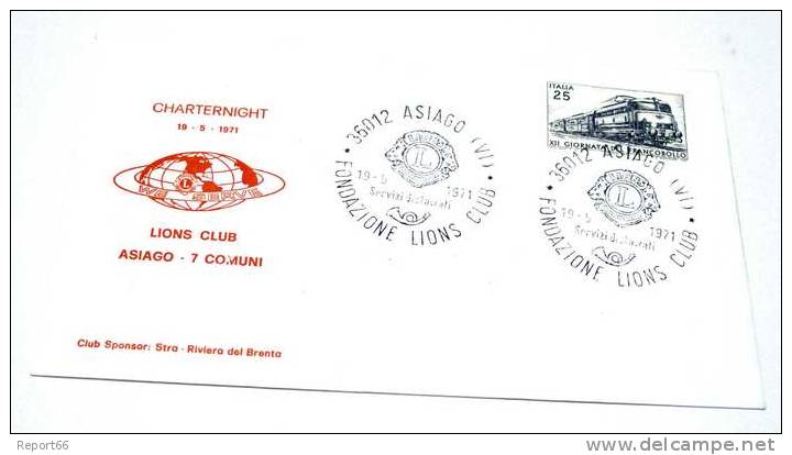 ASIAGO  ANNULLO SPECIALE CHARTERNIGHT  - LIONS CLUB DI ASIAGO - 19.05.1971 - QUALITA´ LUSSO - 1946-60: Storia Postale