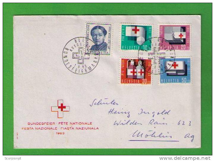 HEALTH  RED CROSS Pharmacie Santé Fdc PRO JUVENTUDE 1963 Suisse Sp1857 - Pharmacie