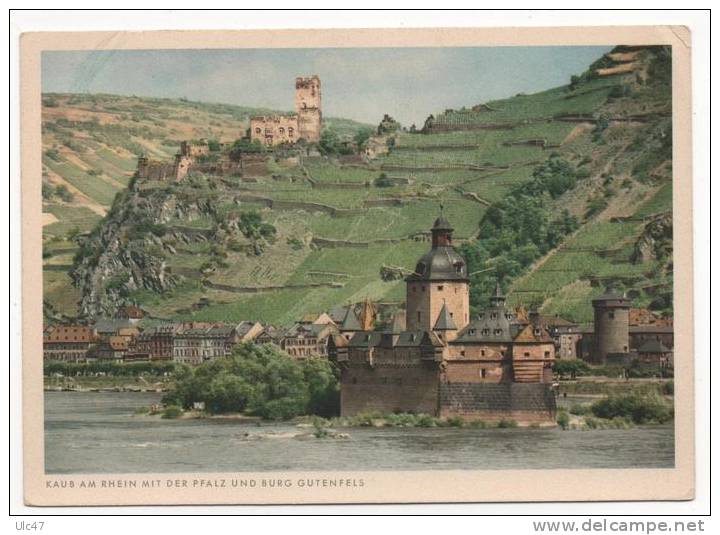 - KAUB AM RHEIN MIT DER PFALZ UND BURG GUTENFELS - Scan Verso - - Kaub