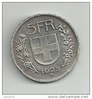 CONFOEDERATIO HELVETICA - SUISSE - 5 F Argent - ATELIER BERNE 1925 - Autres & Non Classés