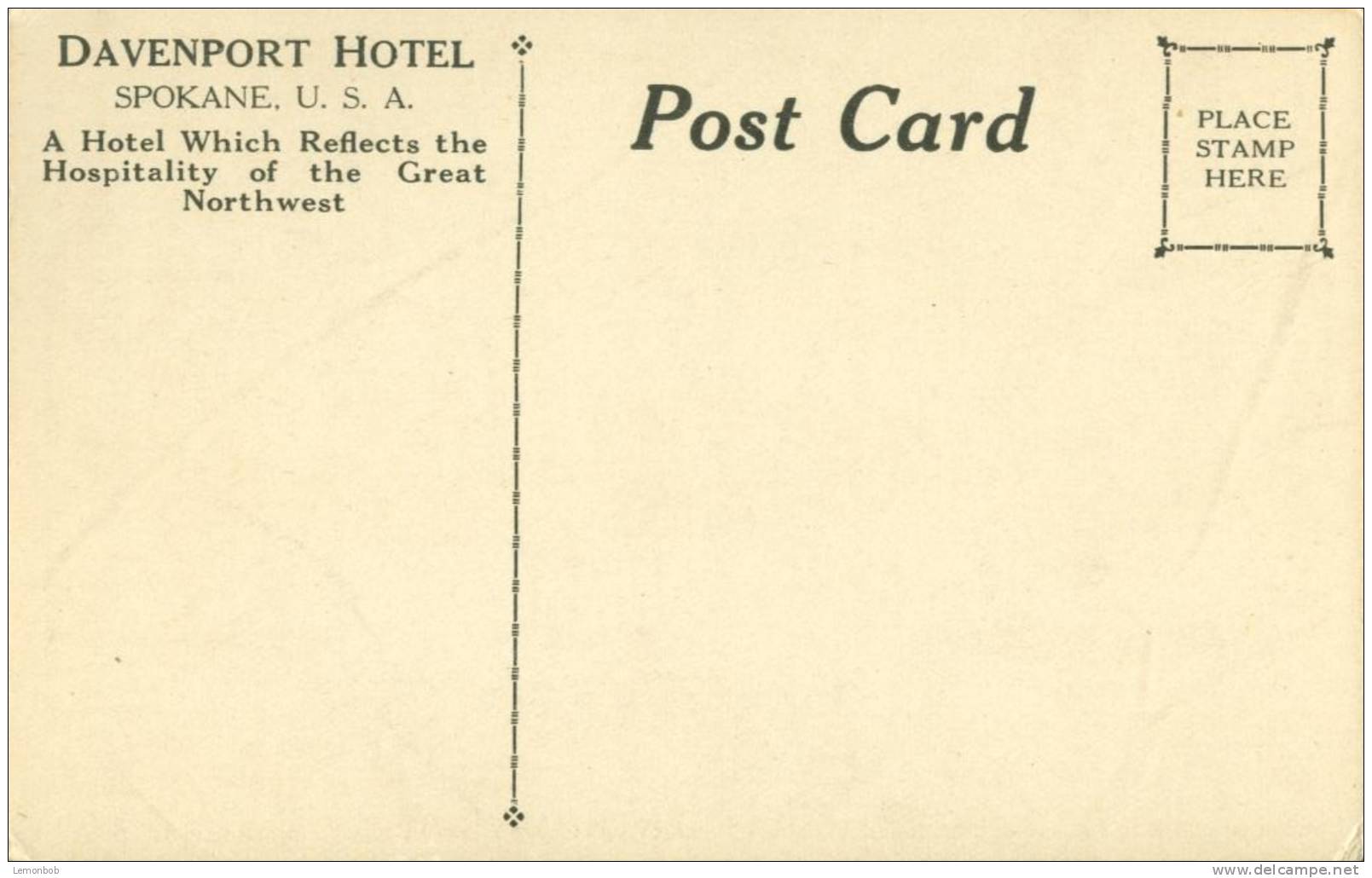 USA – United States – Davenport Hotel Lobby, Spokane, Unused Postcard [P4847] - Spokane
