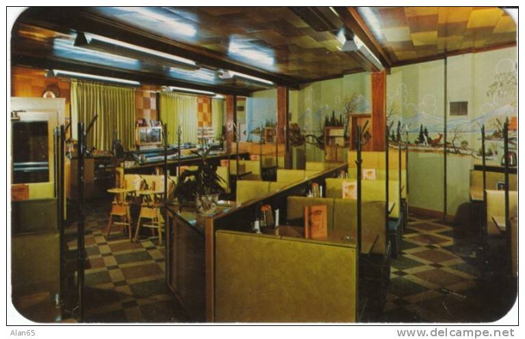 Winnipeg Manitoba Canada, Ricksha Drive In Restaurant Interior View On C1950s Vintage Postcard - Winnipeg