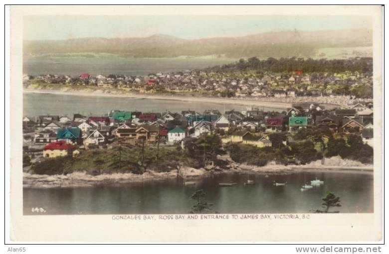 Vancouver BC Canada, Gonzales Ross And Jame Bays, Residential Neighborhood, On C1920s Vintage Real Photo Postcard - Vancouver