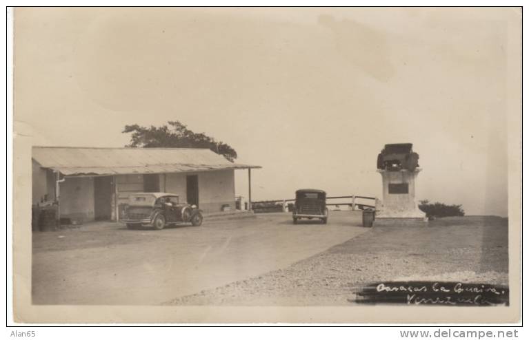 Monument On Road To Caracas Venezuela, Auto C1920s Vintage Real Photo Postcard - Venezuela