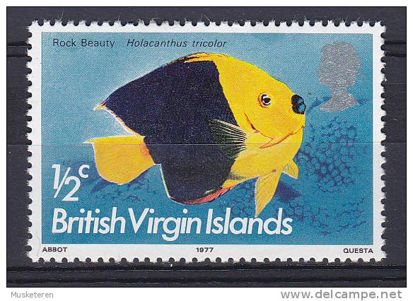 British Virgin Islands 1977 Mi. 284 II     ½ C Fisch Fish Rock Beauty MH* - British Virgin Islands