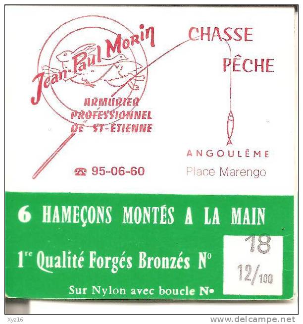 Pochette D´hameçons Jean Paul MORIN  ANGOULEME - Pêche