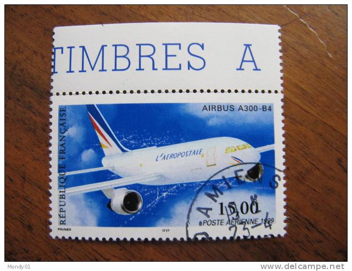 2-89  Oblitération Ronde France 1999 Avion Airbus Aerospatiale Poste Aerienne Bord De Feuille Amiens Plane - Autres & Non Classés