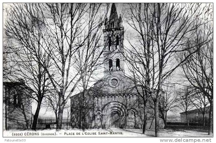 33 CERONS PLACE DE L´ EGLISE SAINT MARTIN - Altri & Non Classificati