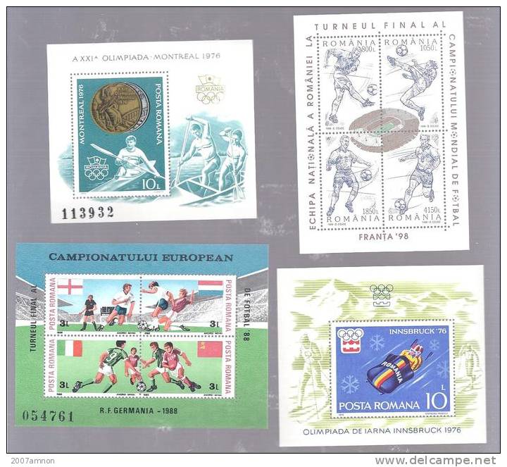 ROMANIA 8 DIFFERENT BLOCKS M/S THEMATIC SPORT OLYMPICS MNH - Used Stamps