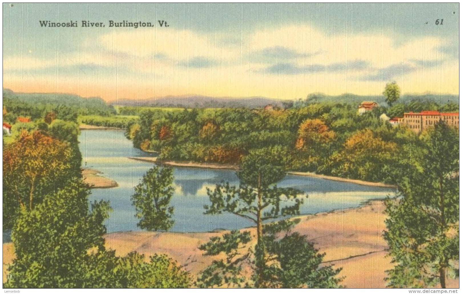 USA – United States – Winooski River, Burlington, VT. Unused Linen Postcard [P4943] - Burlington